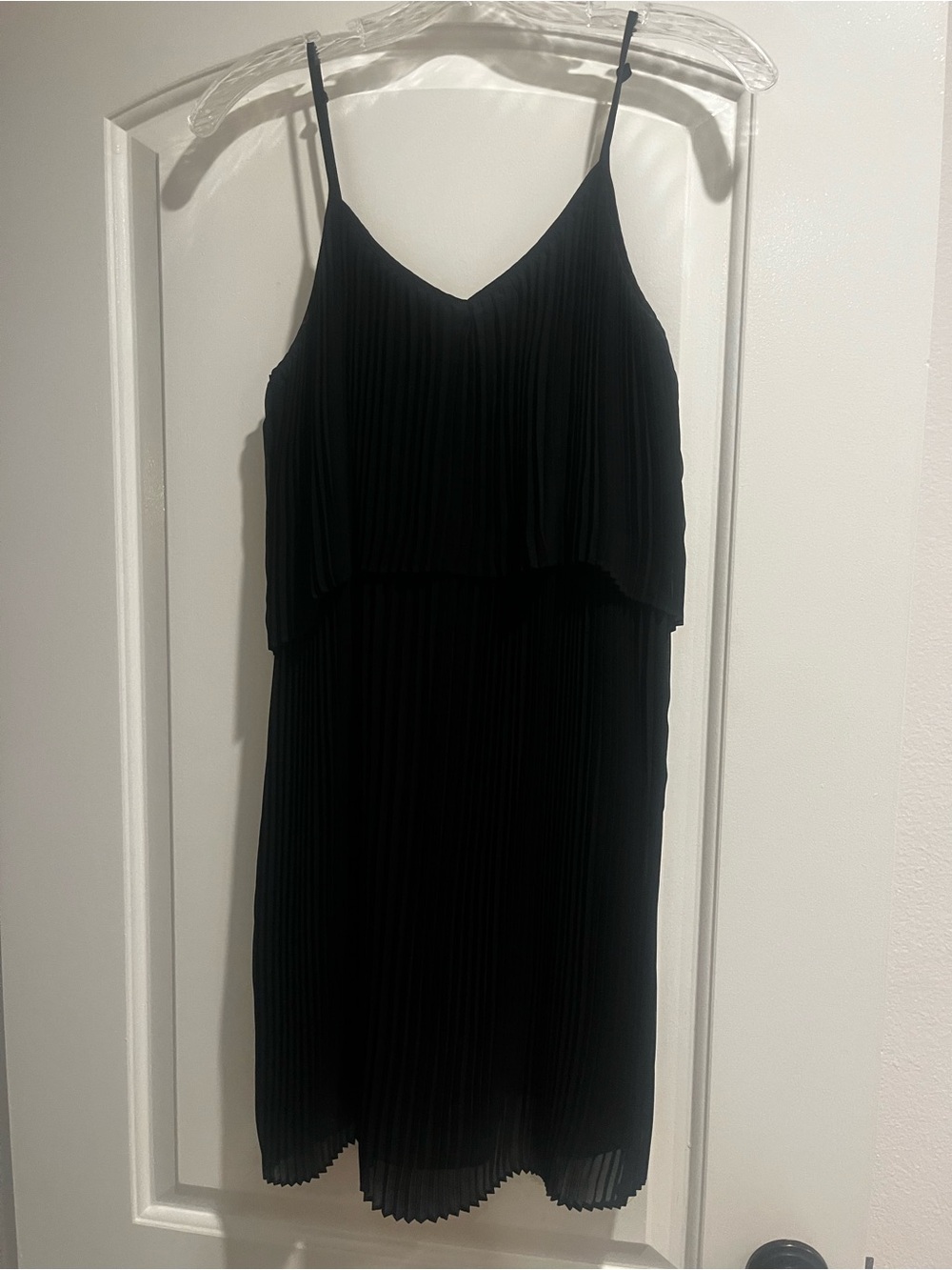 Bundle of BCBG Black Pleated Spaghetti Strap Dress and long sleeve dress